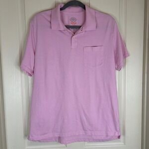 St Johns Bay Mens Pink Performance Quick Dry Easy Care Polo Shirt Size M